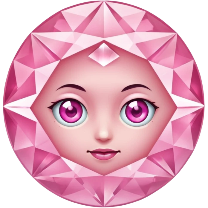 pink diamond with eyes but no face emoji