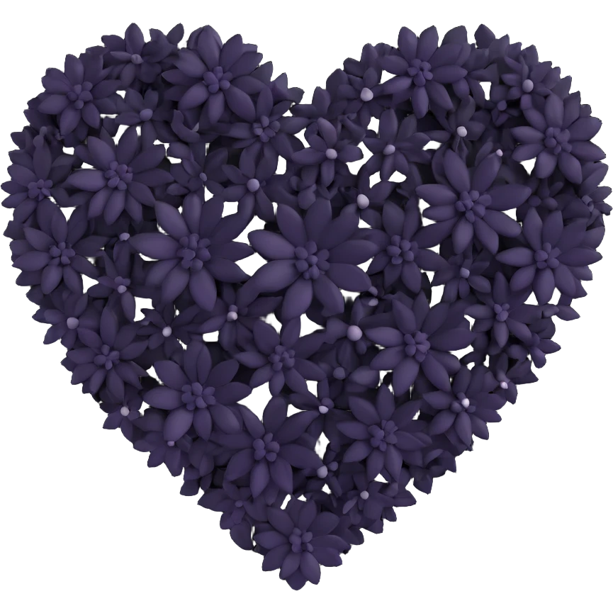 Black flower heart emoji