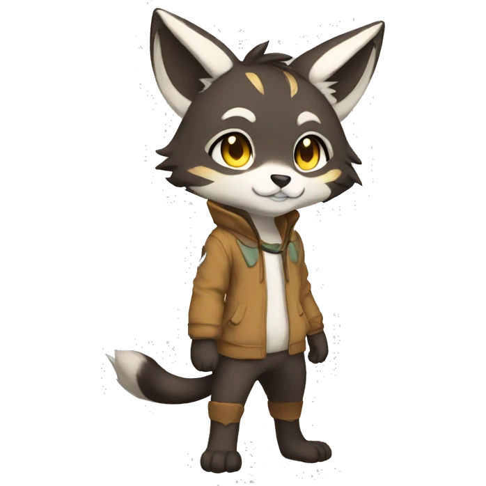 Kemono-style, Chibi, Anthro-Fur-Sona-Fakémon, clothing, Full Body emoji