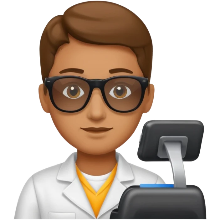 Cashier wearing sunglasses emoji