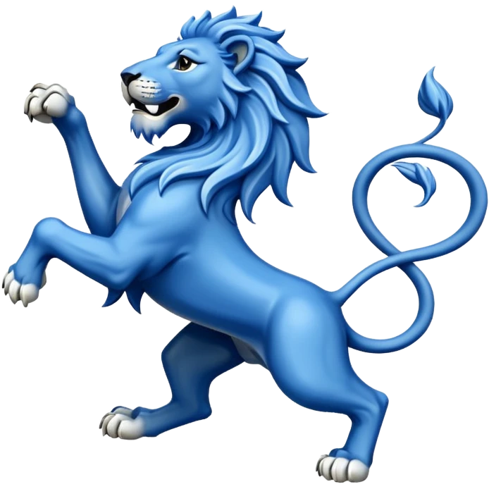 Lion rampant emoji like chelsea football team with blue and white without crest just lion rampant emoji