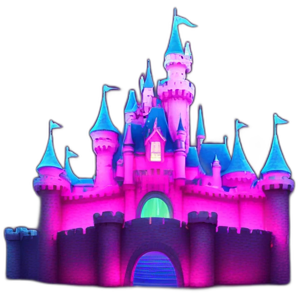 Disney castle neon emoji