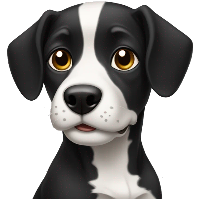 perrita negra y blanca emoji