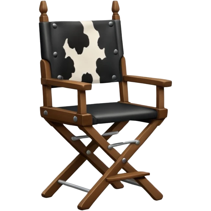 Director's chair from the back with a Friesan cow sitting in it emoji