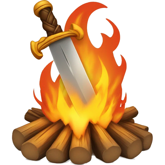  bonfire with a sword coming out of the flames emoji