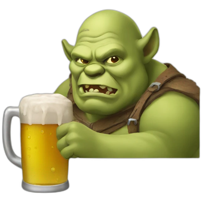 ogre drinking beer emoji