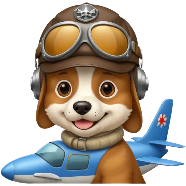 dog pilot riding plane emoji
