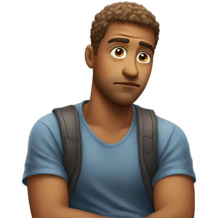 bored student leaning on hand emoji