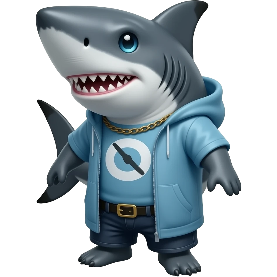Shark dark with emo type emoji