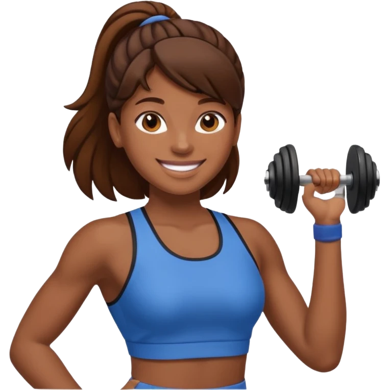 Gym girl brown skin and brown hair  emoji
