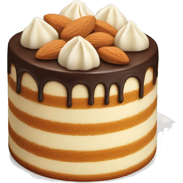cake with almond on top emoji