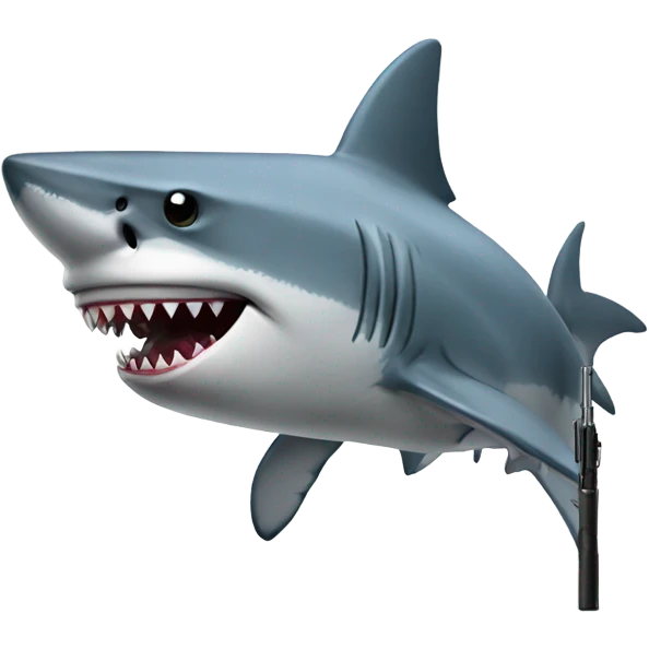 Shark with a gun emoji