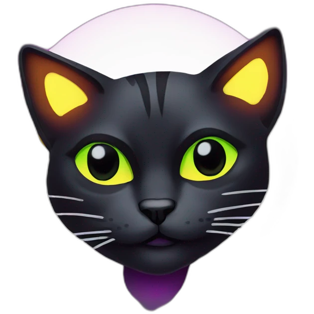 dark neon cyberpunk cat emoji