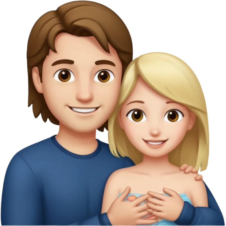Man but his hand on a girl boobs emoji