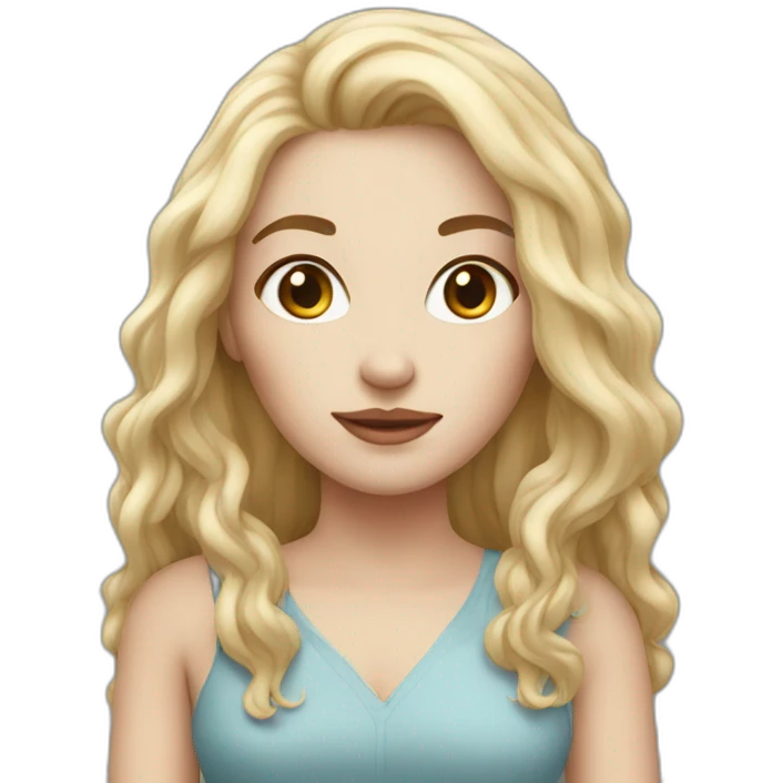 white skin woman with ruby long hair emoji