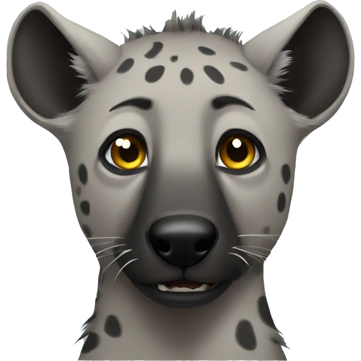 Hyaena with no spots on face emoji