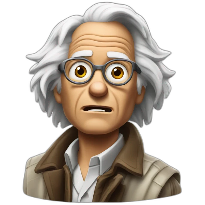 Doc brown from back to the future looking surprised emoji