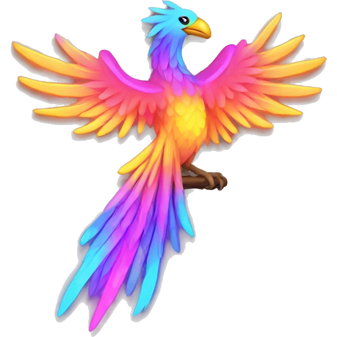 Neon phoenix bird  emoji