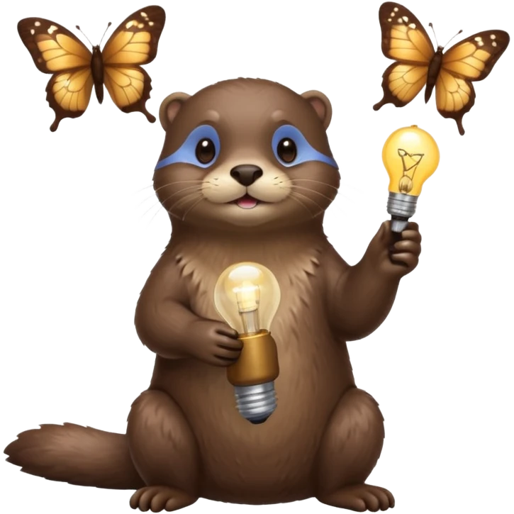 otter with butterflies and light bulb idea emoji