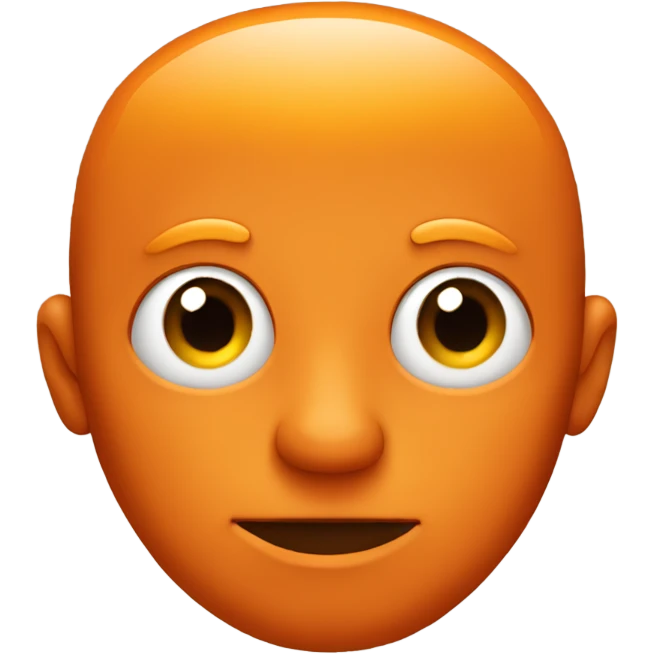 orange man with large circular head and no facial features emoji