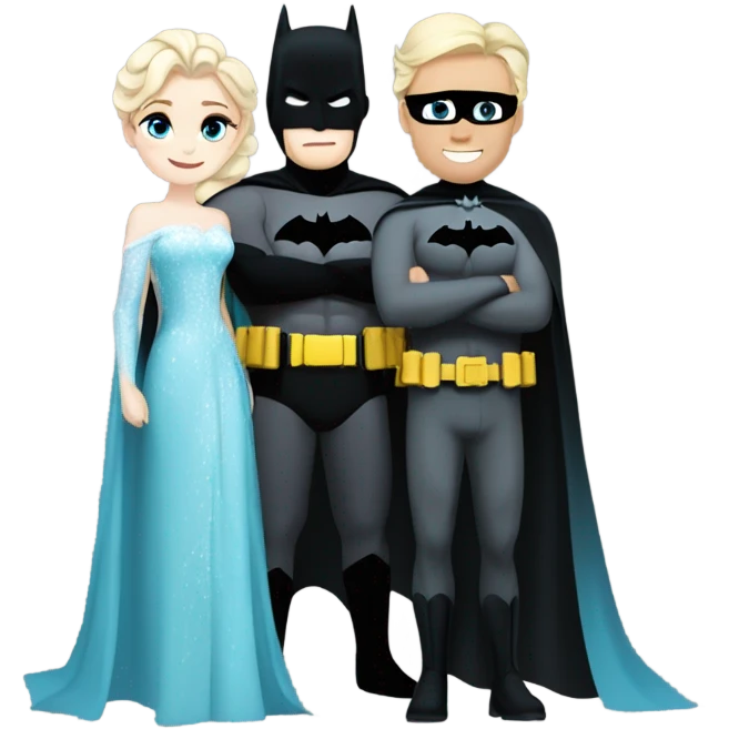 Batman with elsa frozen emoji