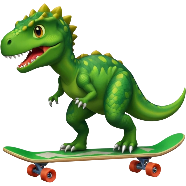 Dinosaur on a skateboard emoji