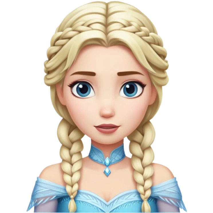 Elsa ice queen with blonde braid emoji