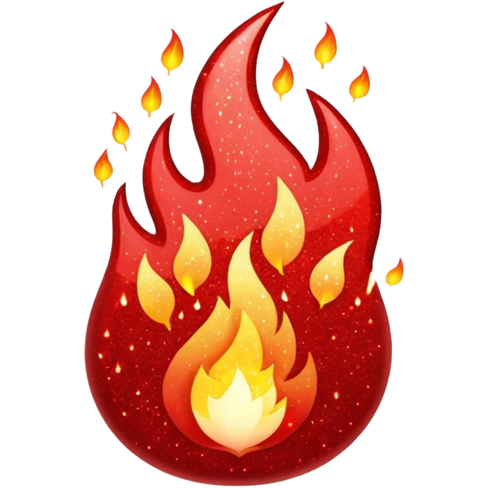 red glittter fire emoji