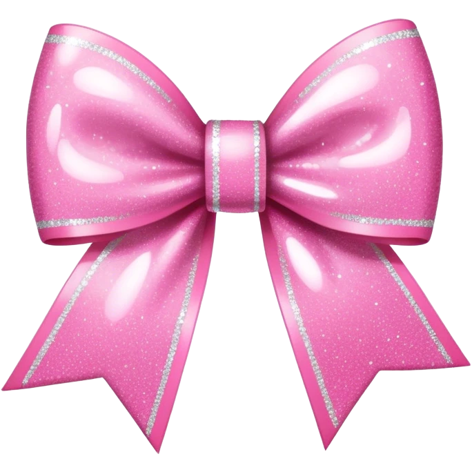 pink bow with white glitter emoji