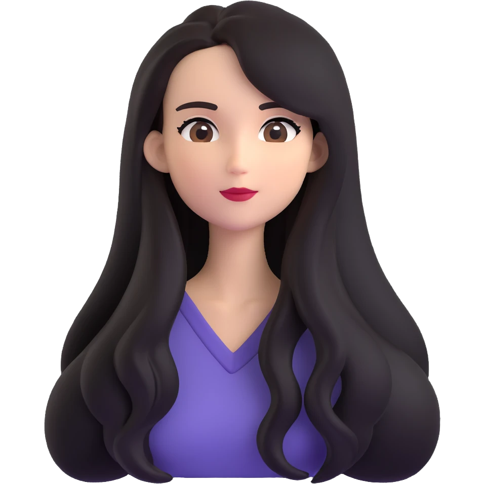 A dark long hair woman  emoji