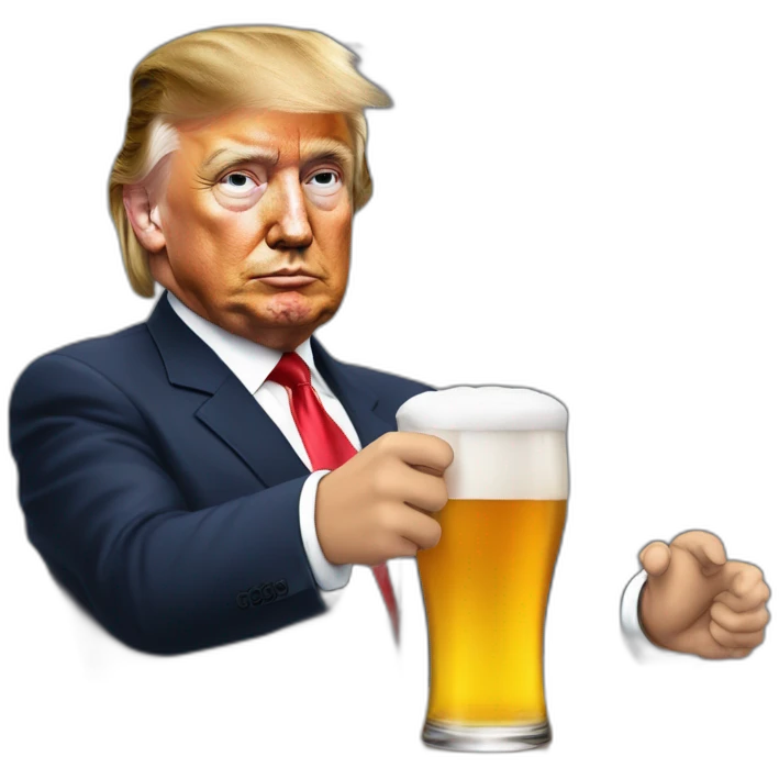 Zemmour qui boit une bière avec Donald trump emoji