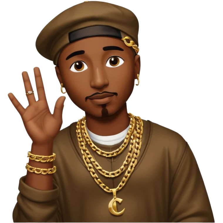 Tupac qui lève la main  emoji