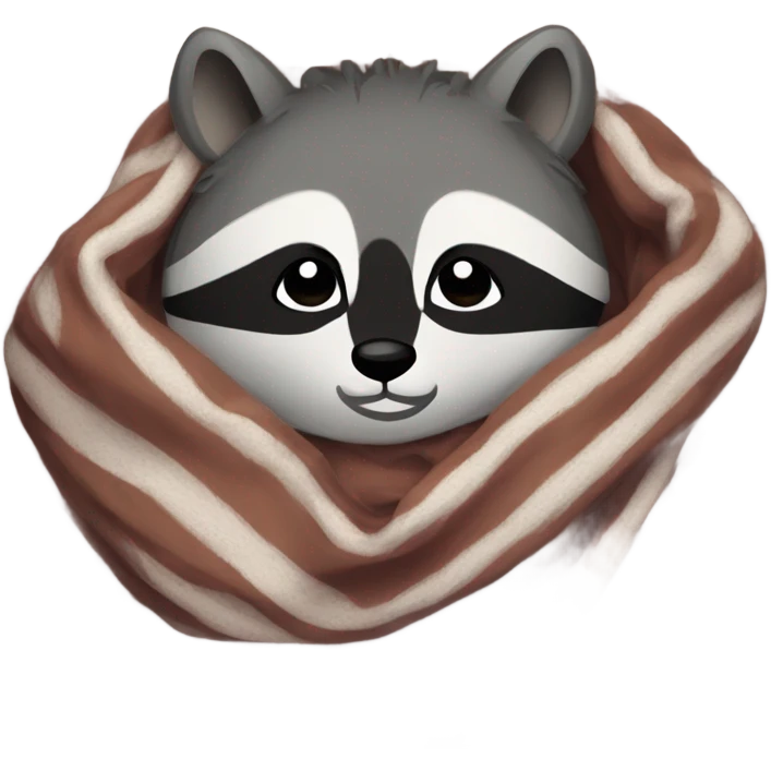raccoon under a blanket emoji