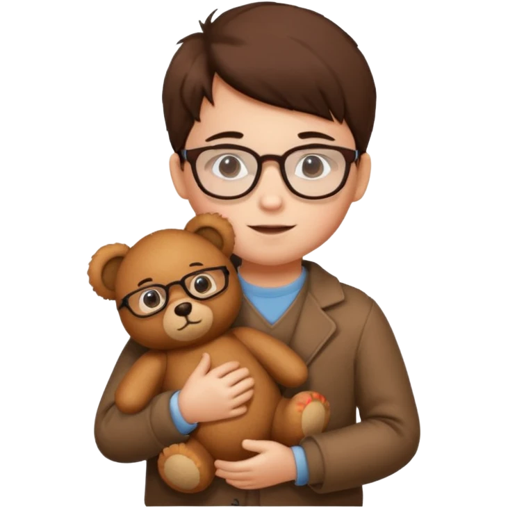 kid wearing glass with teddy bear  emoji