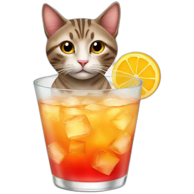 cat in a cocktail emoji