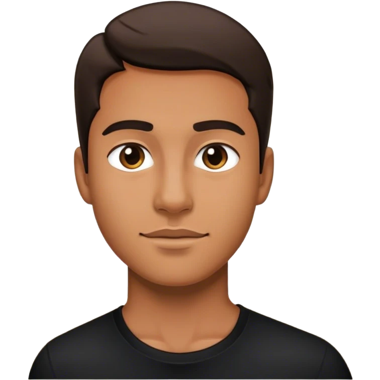 male in black shirt indoors emoji