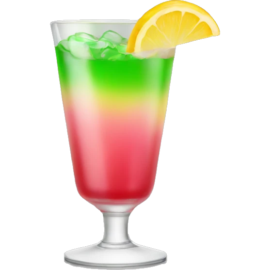 Red drink green red yellow pink emoji