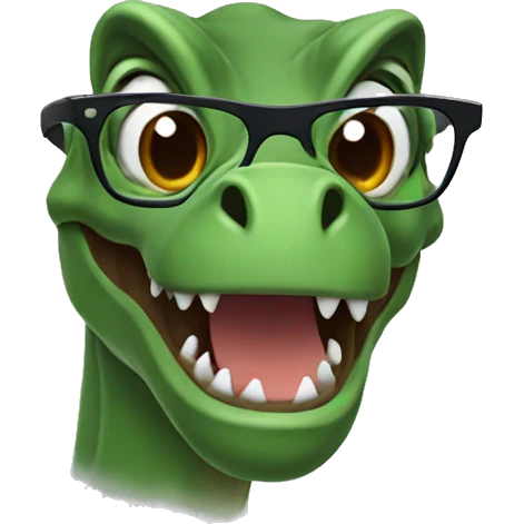 trex with glasses  emoji