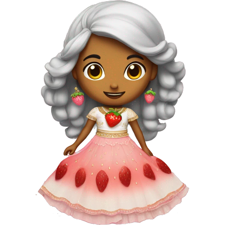 strawberry shortcake in a lehenga  emoji