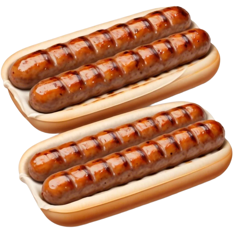 Cinematic Realistic Cevapi Dish Emoji, depicted as small, grilled minced meat sausages with a charred exterior rendered with lifelike textures and warm, savory lighting. emoji