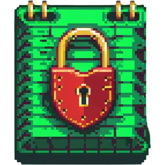Green document with golden padlock, secure digital file emoji