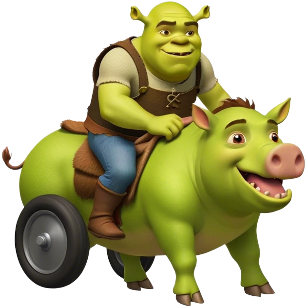 create shrek riding a hog emoji