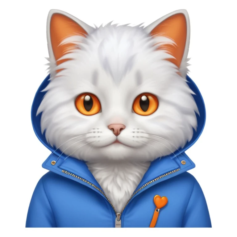 a cat wearing a blue jacket emoji