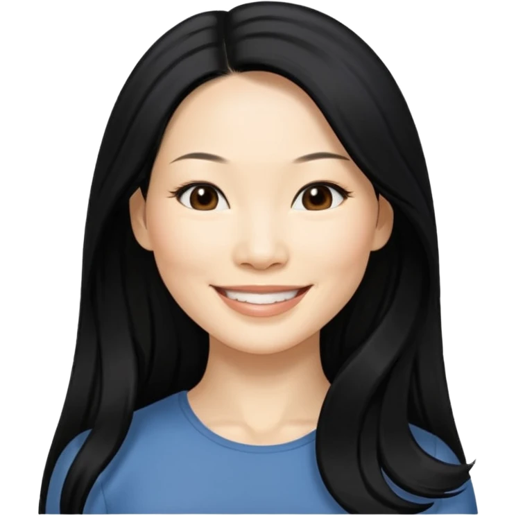 Lucy Liu with long hair emoji