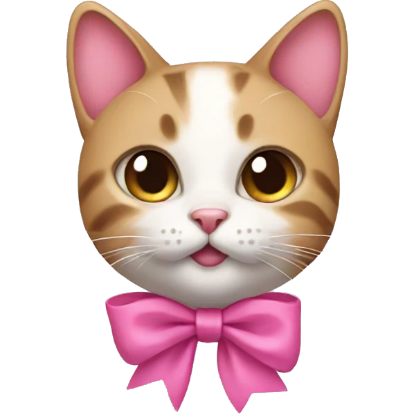 Cat with a pink bow  emoji