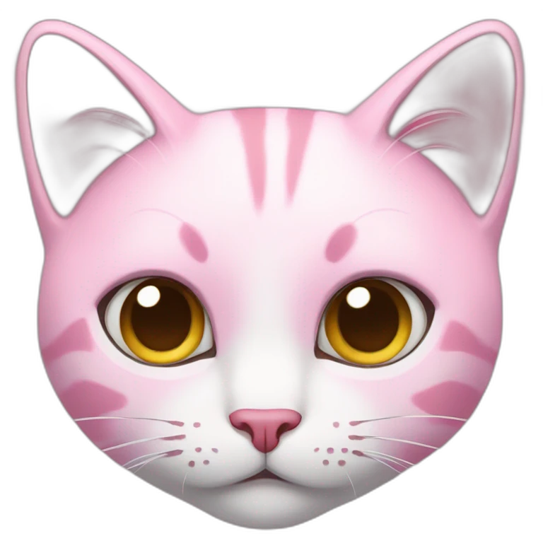 cat pink ansious emoji