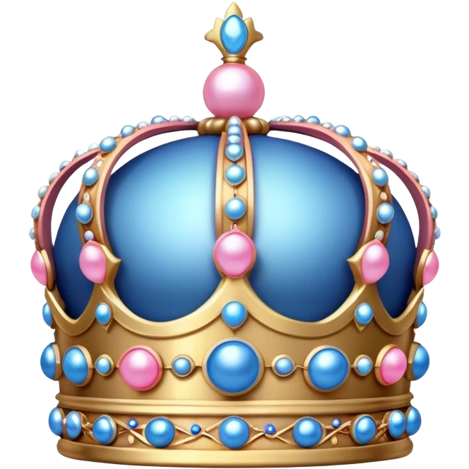 Round crown with blue and pink pearls  emoji