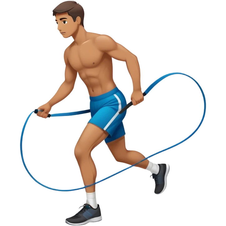 man stepping on resistance band emoji