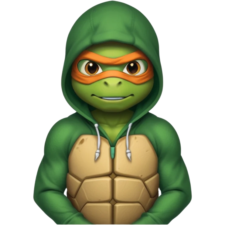 A ninja turtle wearing a hoodie emoji