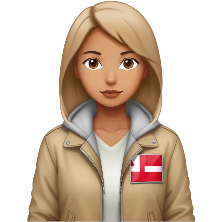 woman jacket with poland flag emoji